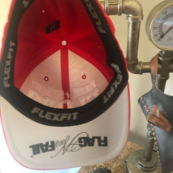 Flag nor fail work is in my blood ball hat red sold out rare retired limited - Picture 5 of 6